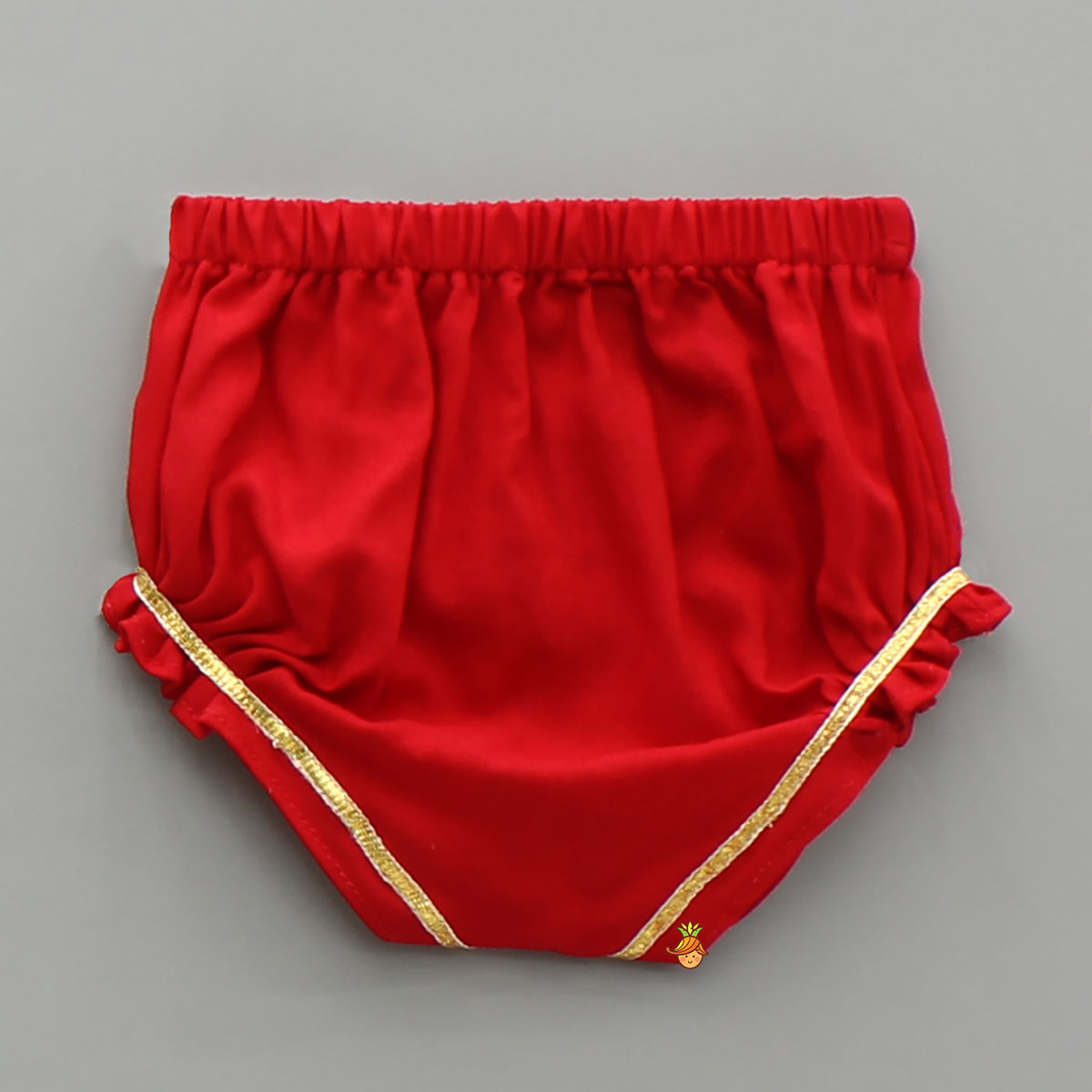 Red Jamna With Embroidered Jacket Set