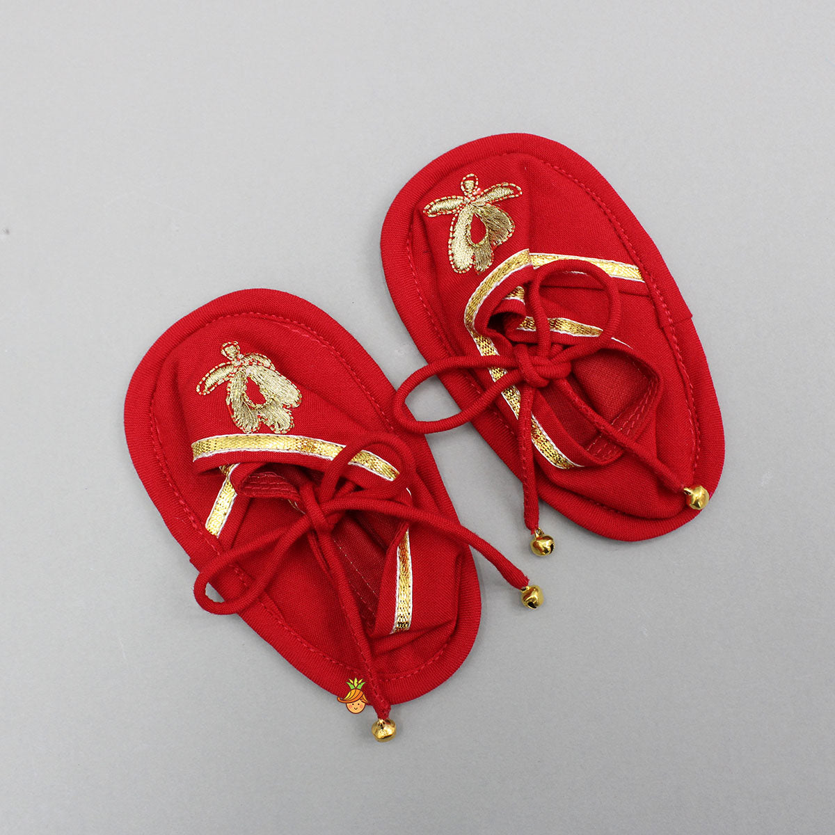 Red Jamna With Embroidered Jacket Set