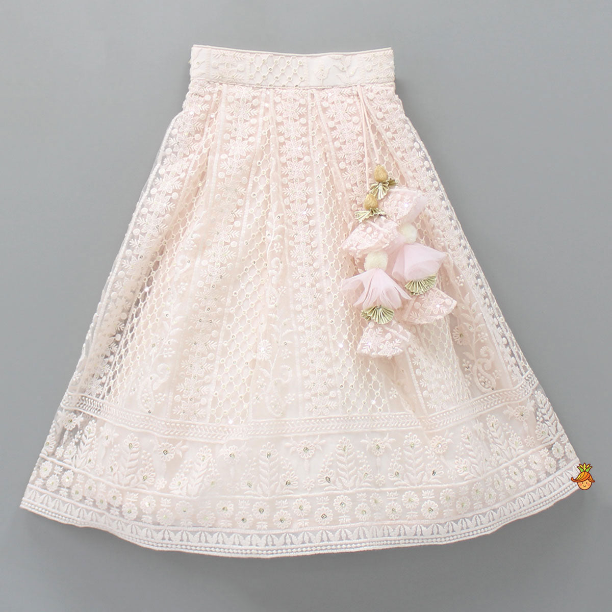 Embroidered Top And Lehenga With Dupatta