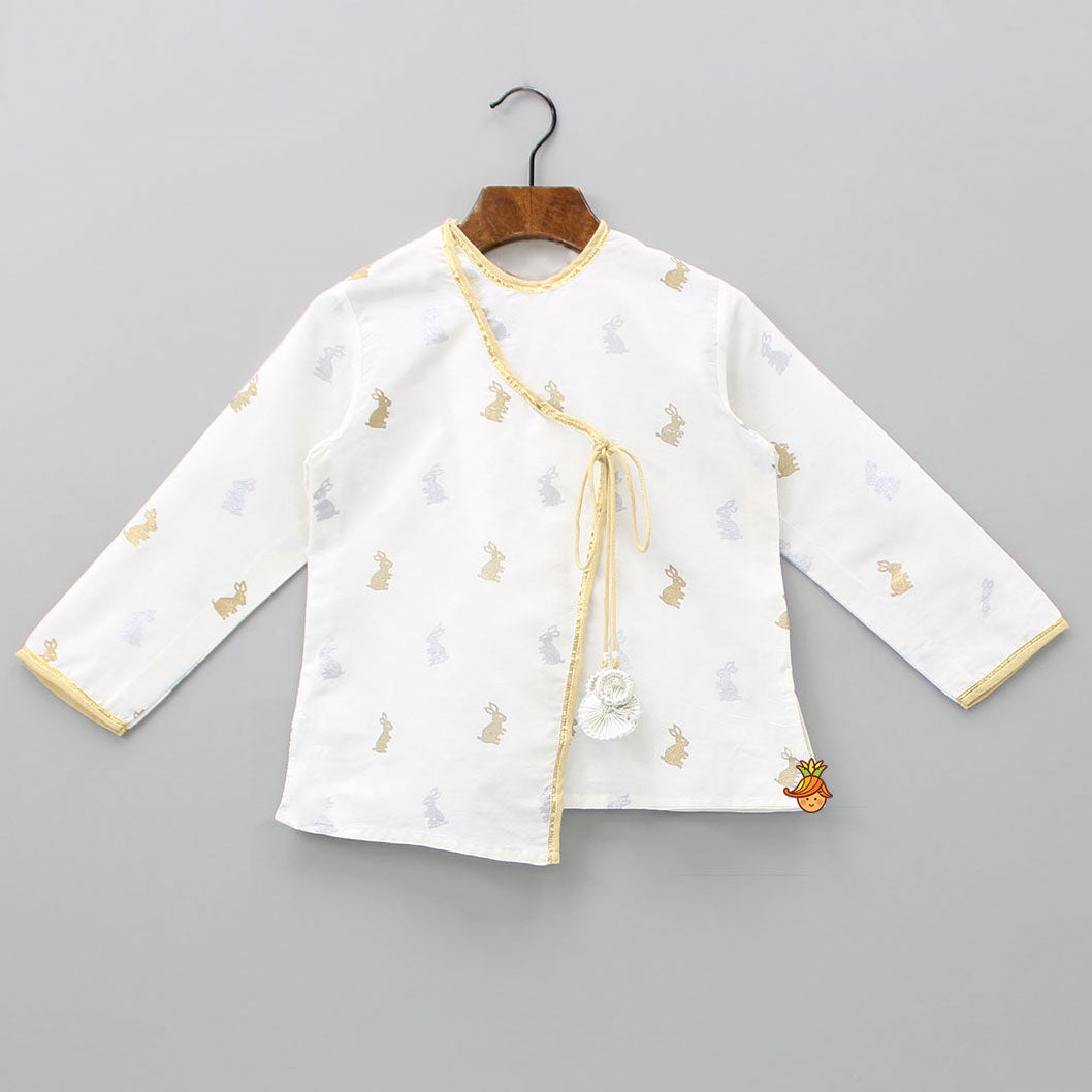 Bunny Print Short Kurta And Dhoti