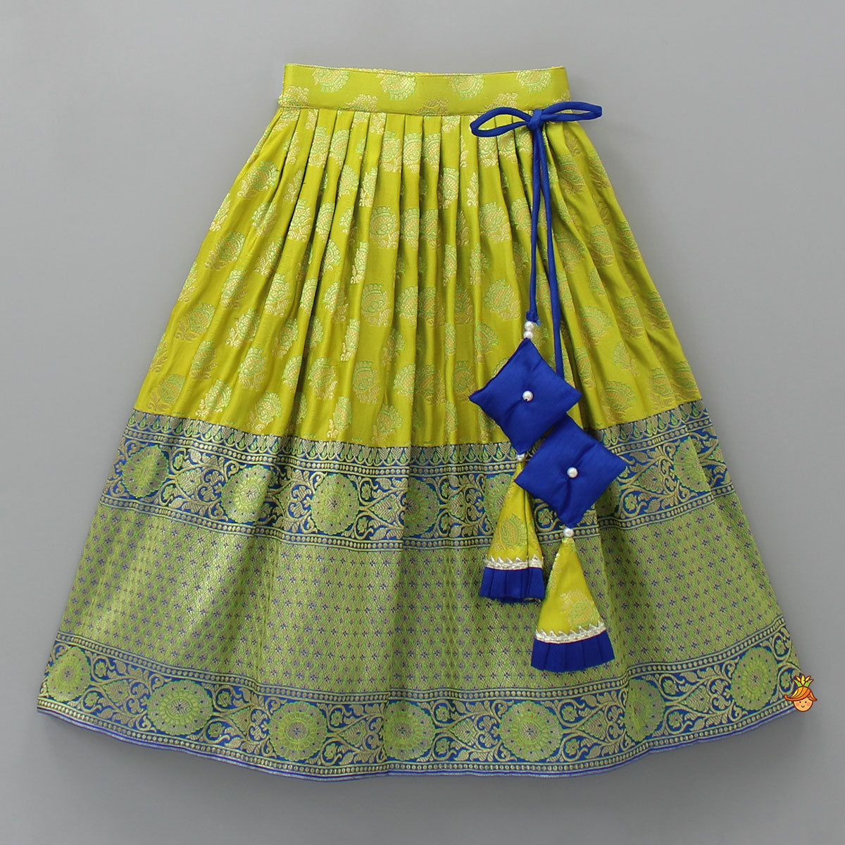 Pearl Beaded Work Top With Printed Lehenga