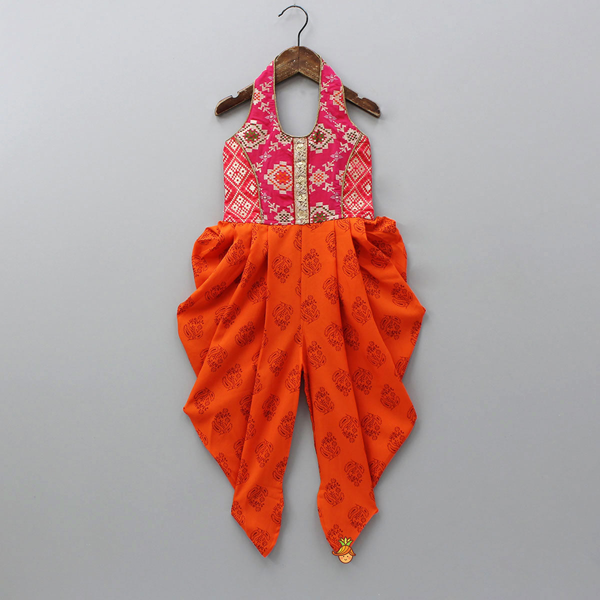 Halterneck Dhoti Style Printed Jumpsuit