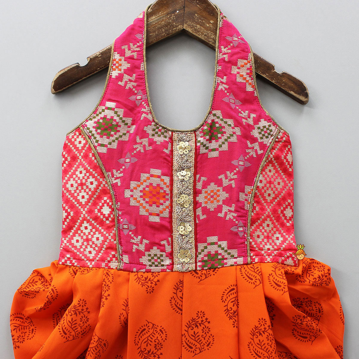 Halterneck Dhoti Style Printed Jumpsuit