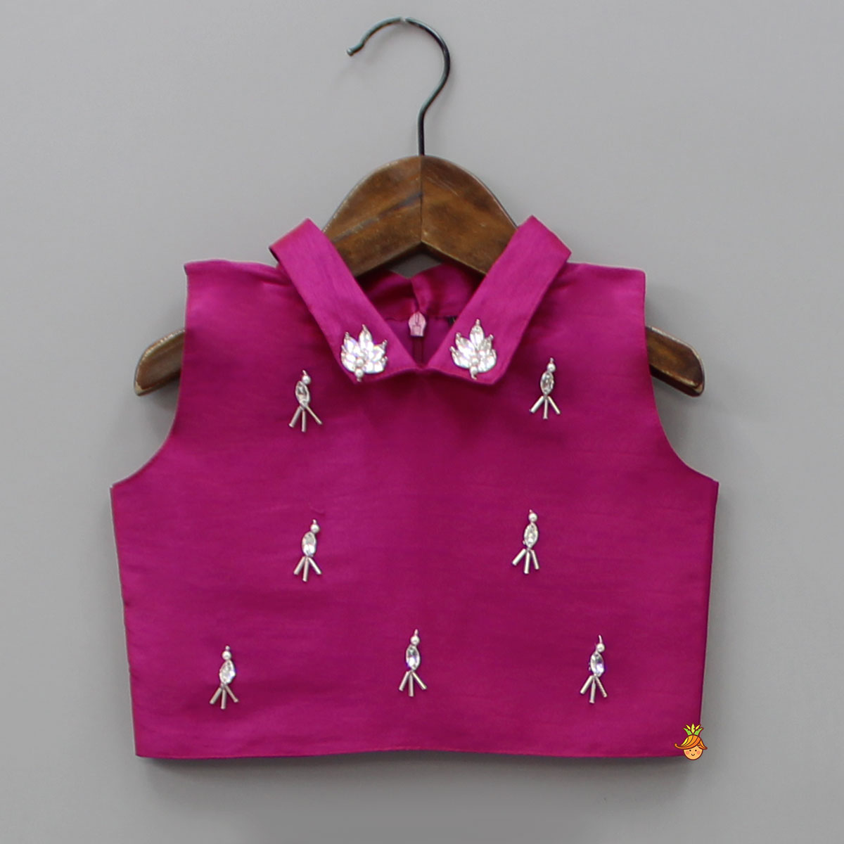 Stylish Beads Work Top With Floral Printed Lehenga And Sling Bag