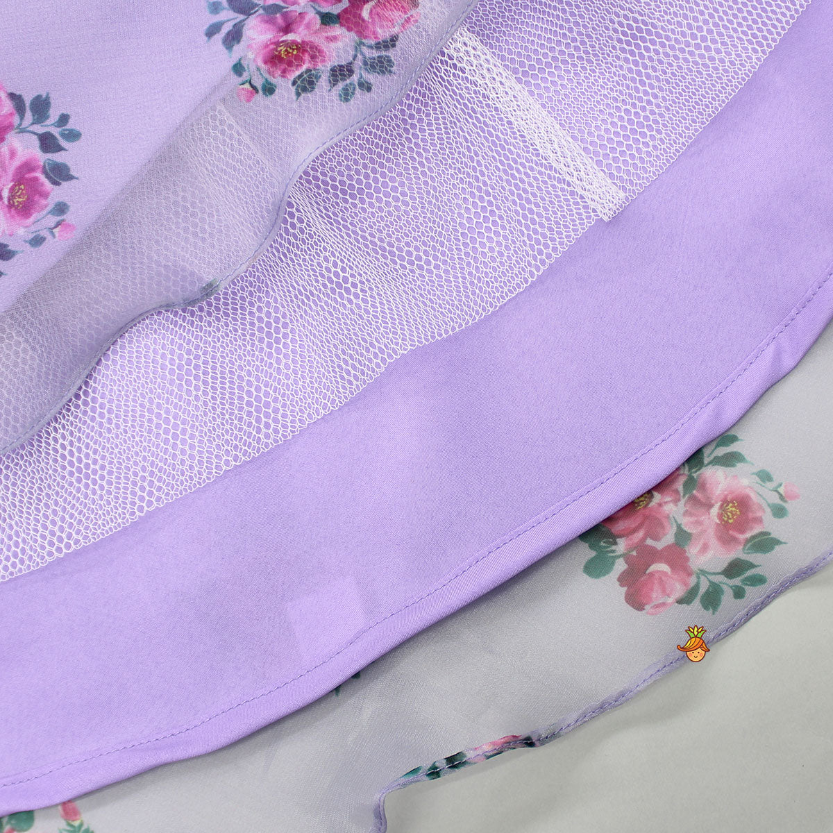Stylish Beads Work Top With Floral Printed Lehenga And Sling Bag