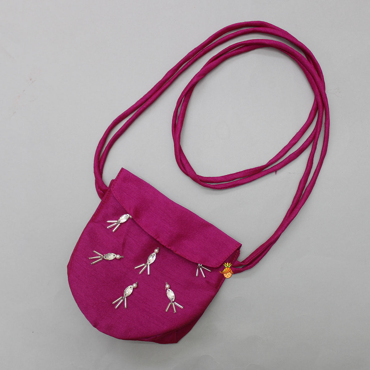 Stylish Beads Work Top With Floral Printed Lehenga And Sling Bag