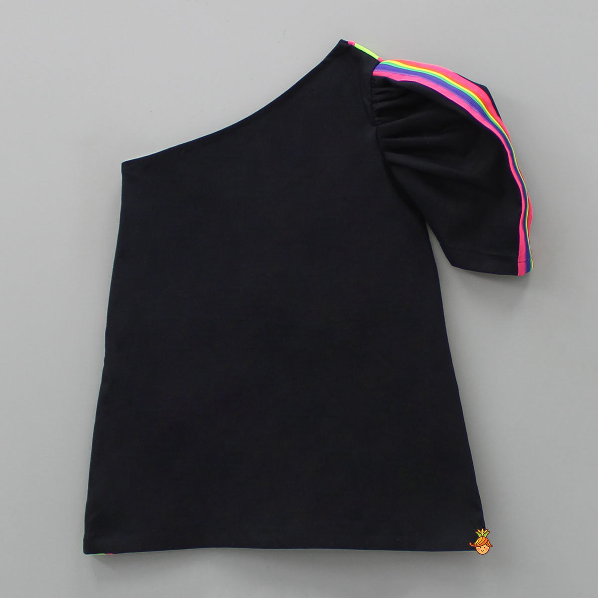 Multicolour Stripe One Shoulder Dress With Hairband