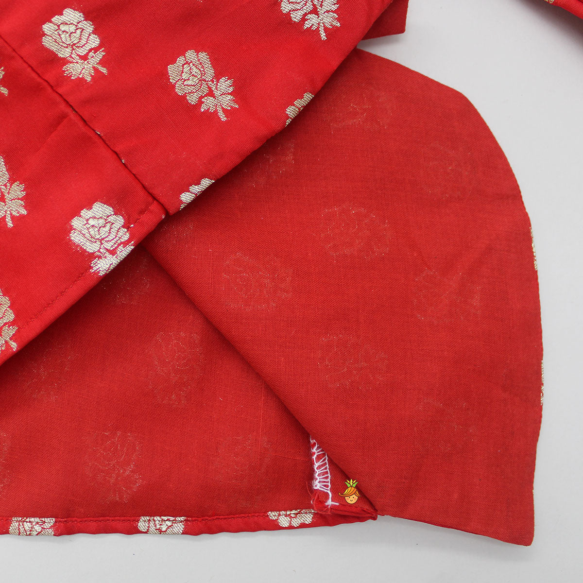 Rose Printed Red Kurta with Dhoti
