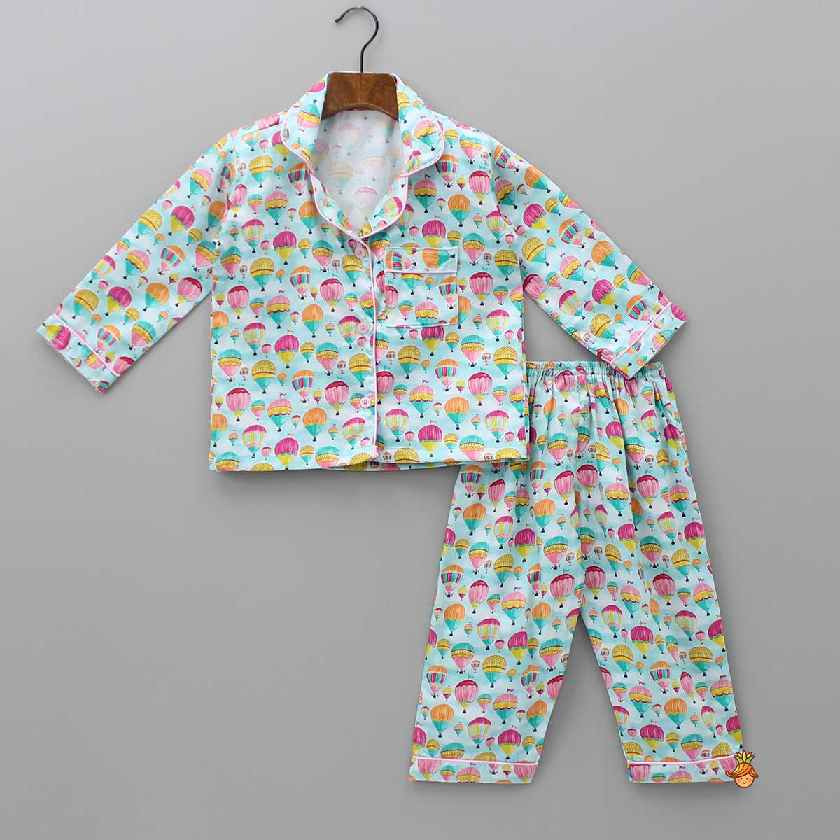 Multi Colour Hot Air Balloon Print Sleepwear