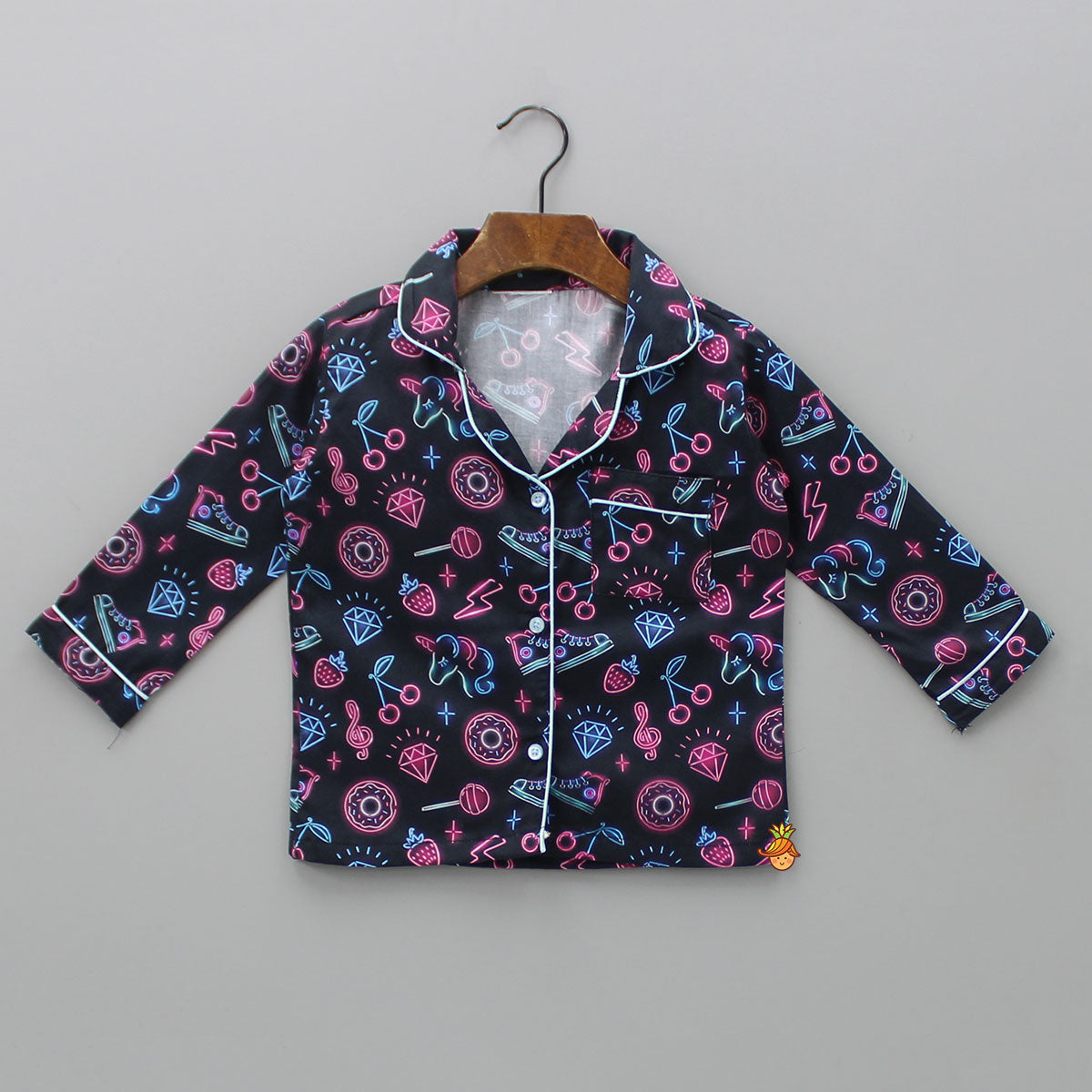 Neon Party Night Theme Print Sleepwear