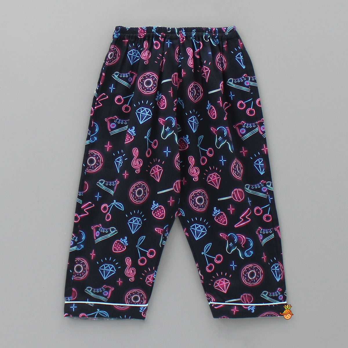 Neon Party Night Theme Print Sleepwear