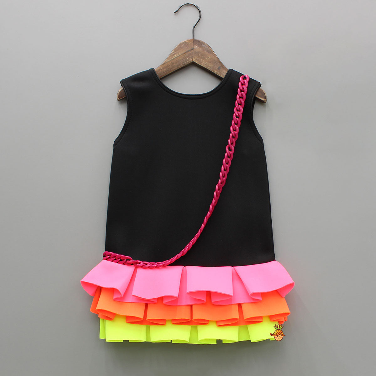Neon Frilly Dress With Matching Hair Band