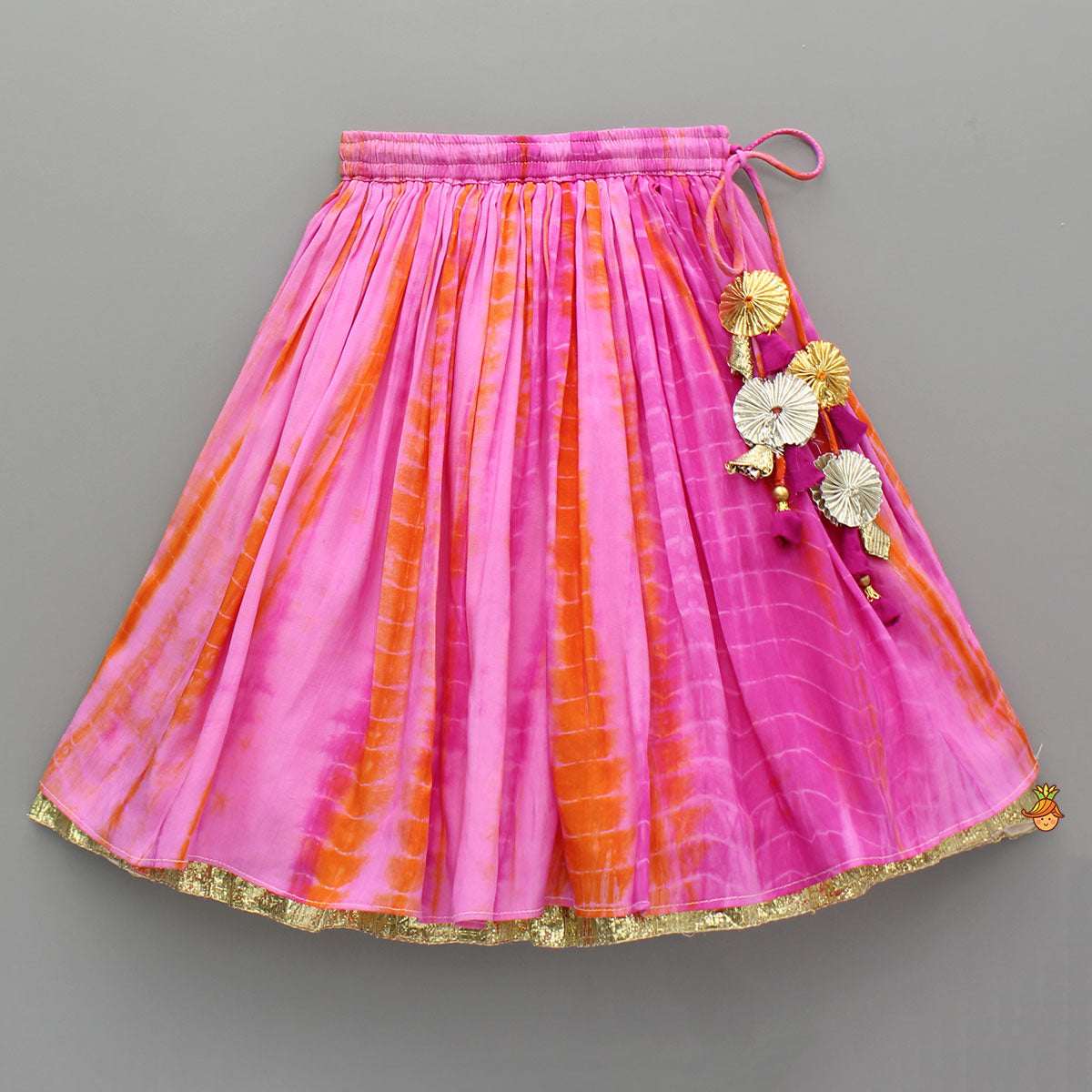 Sequin Work Top And Shibori Printed Lehenga