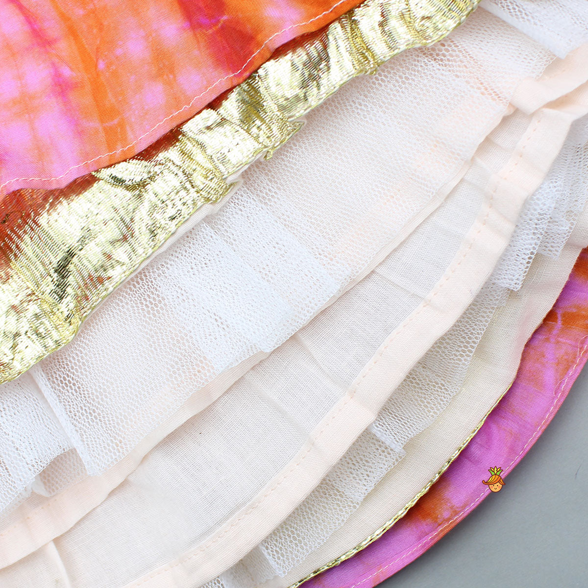 Sequin Work Top And Shibori Printed Lehenga
