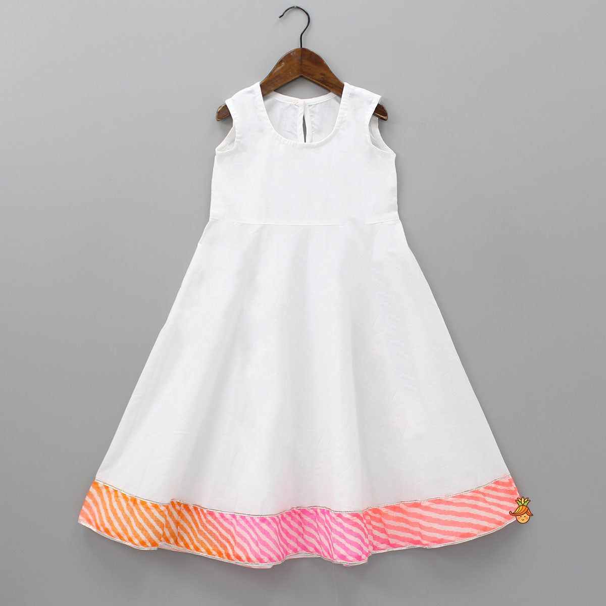 Cotton Kurti With Stripe Leheriya Jacket