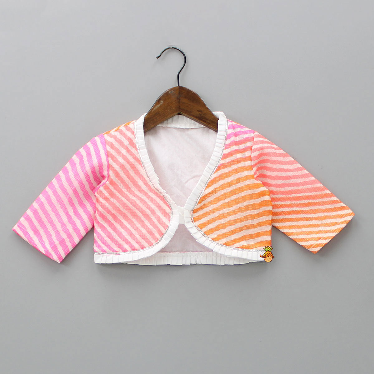 Cotton Kurti With Stripe Leheriya Jacket