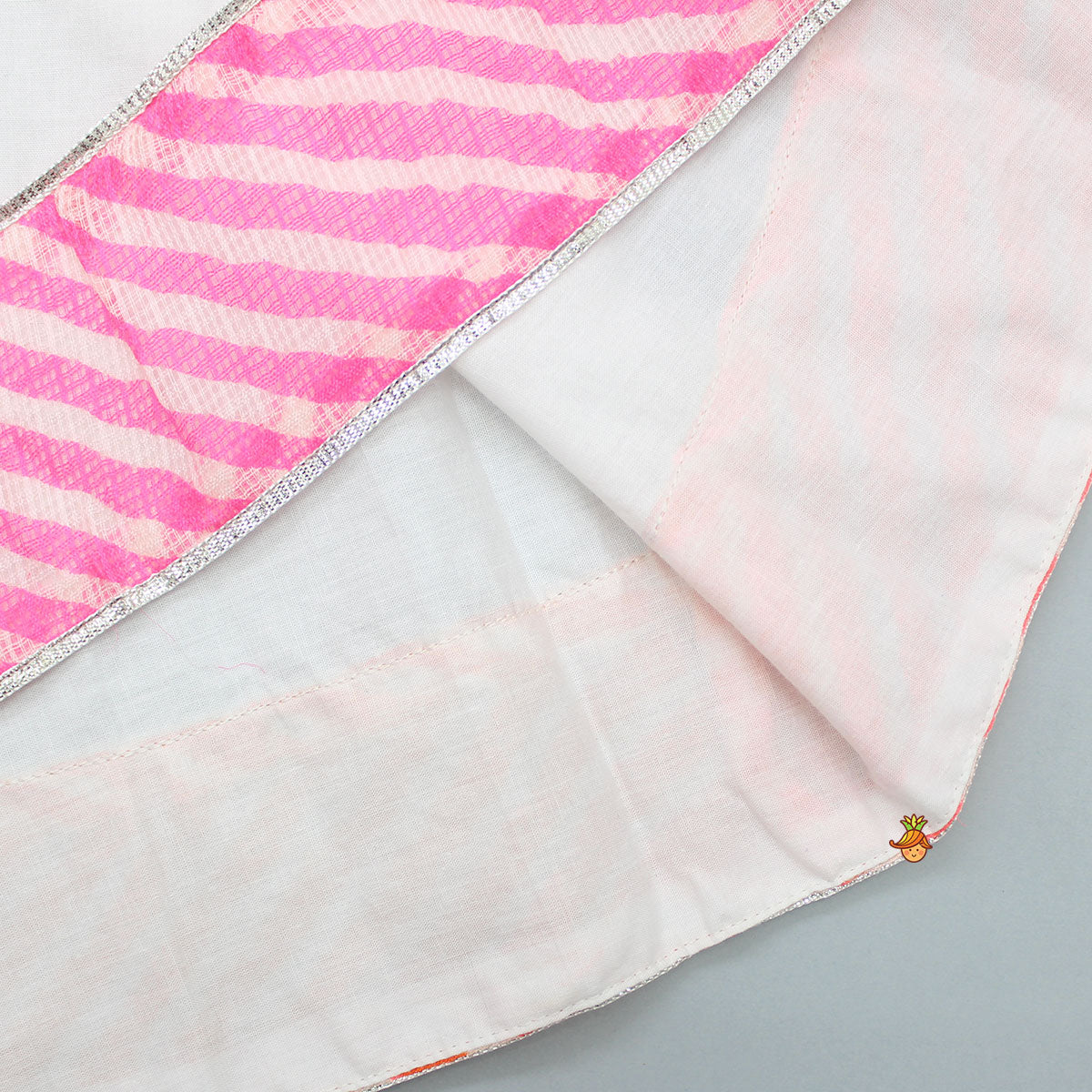 Cotton Kurti With Stripe Leheriya Jacket