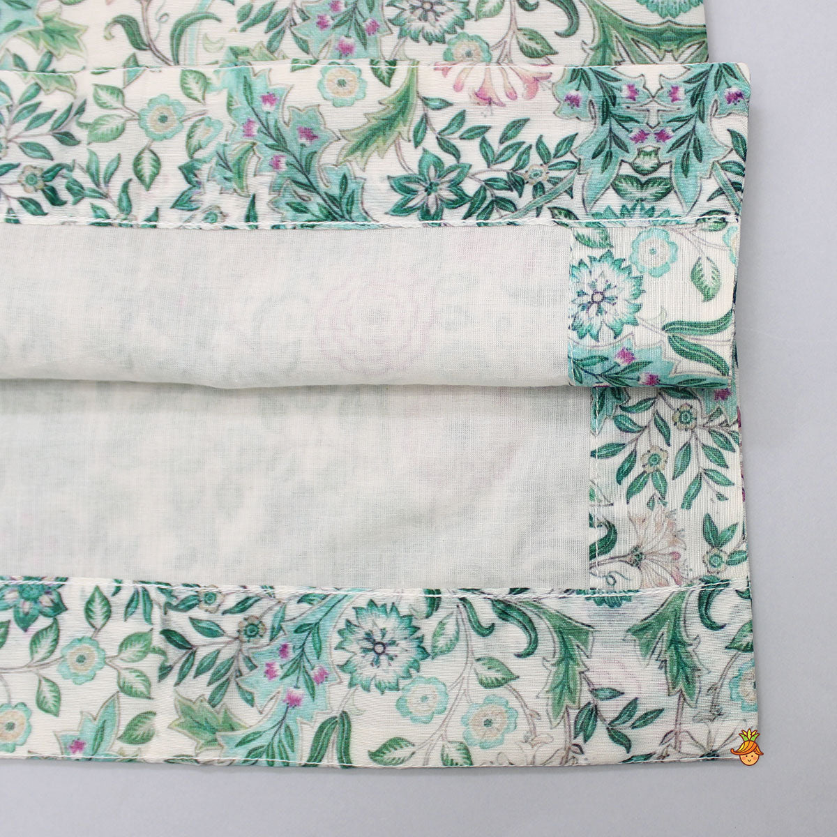 Green Velvet Jacket With Floral Printed Kurta And Churidar