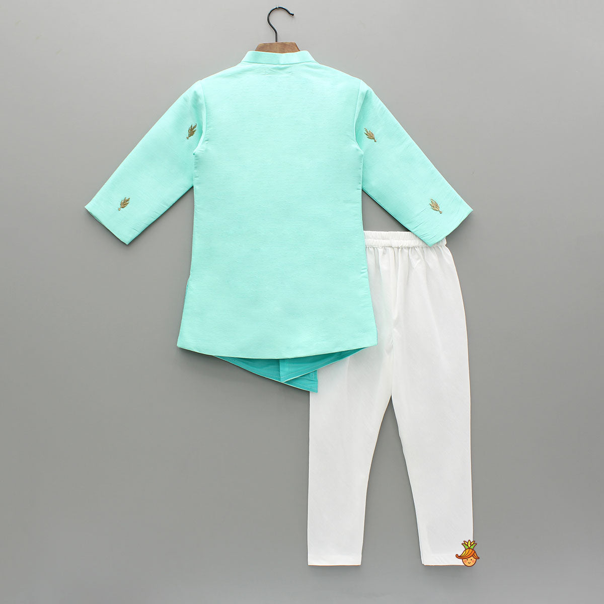 Asymmetric And Embroidered Kurta With Churidar