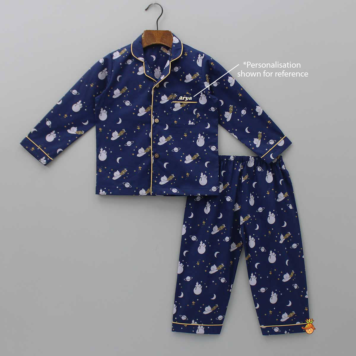 Space Printed Blue Sleepwear
