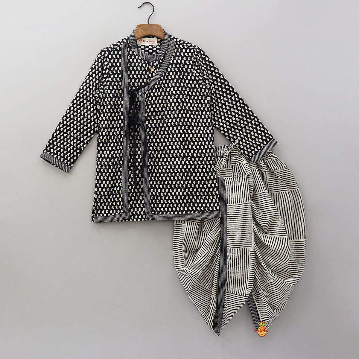 Paisley Printed Angrakha Style Kurta With Dhoti