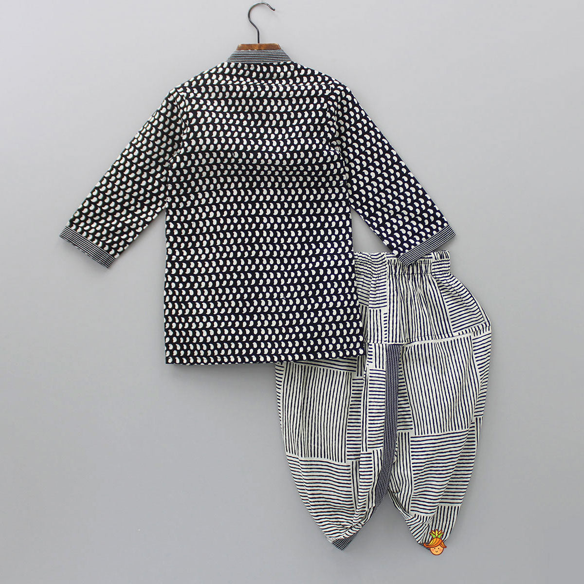 Paisley Printed Angrakha Style Kurta With Dhoti