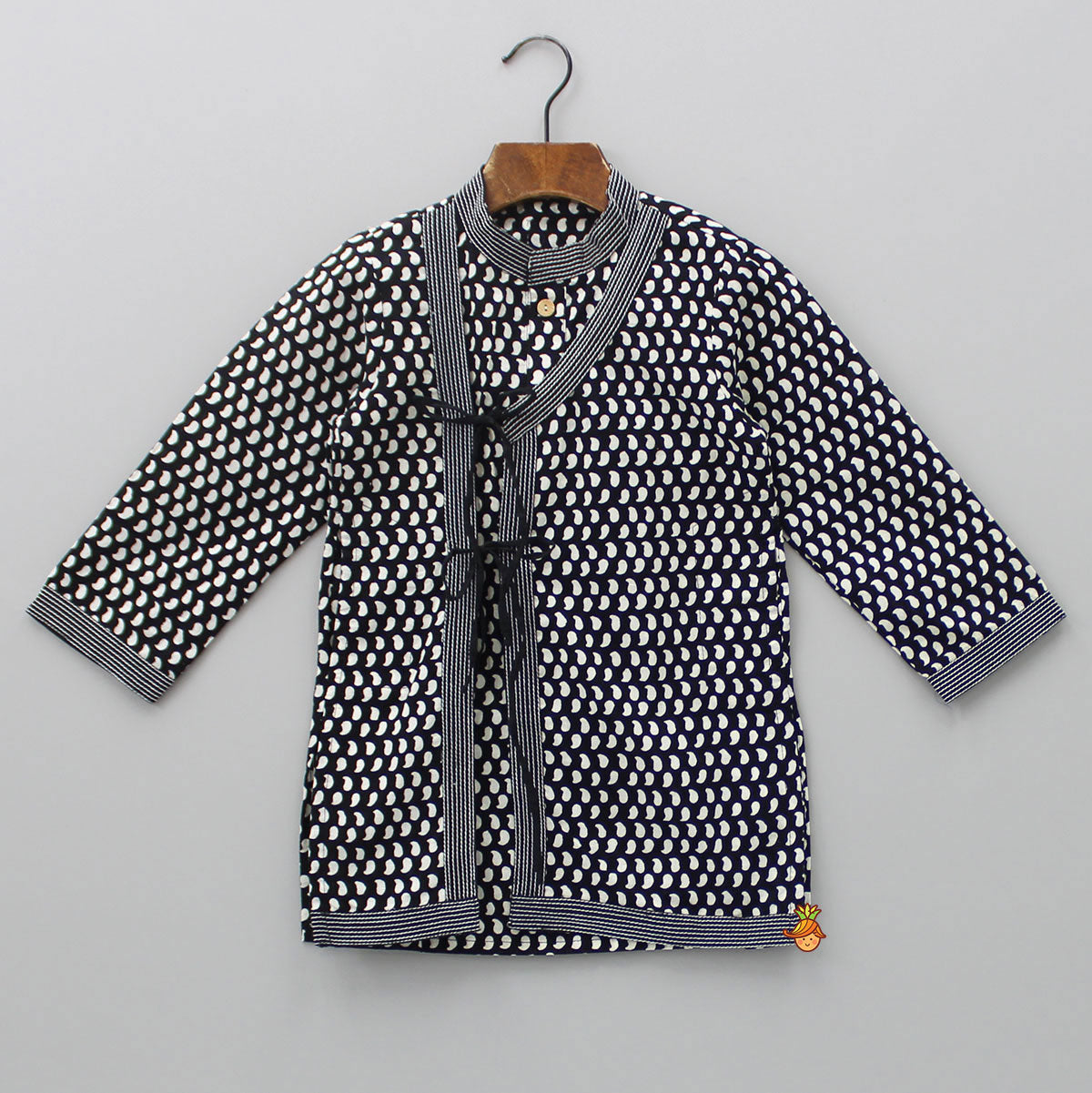 Paisley Printed Angrakha Style Kurta With Dhoti