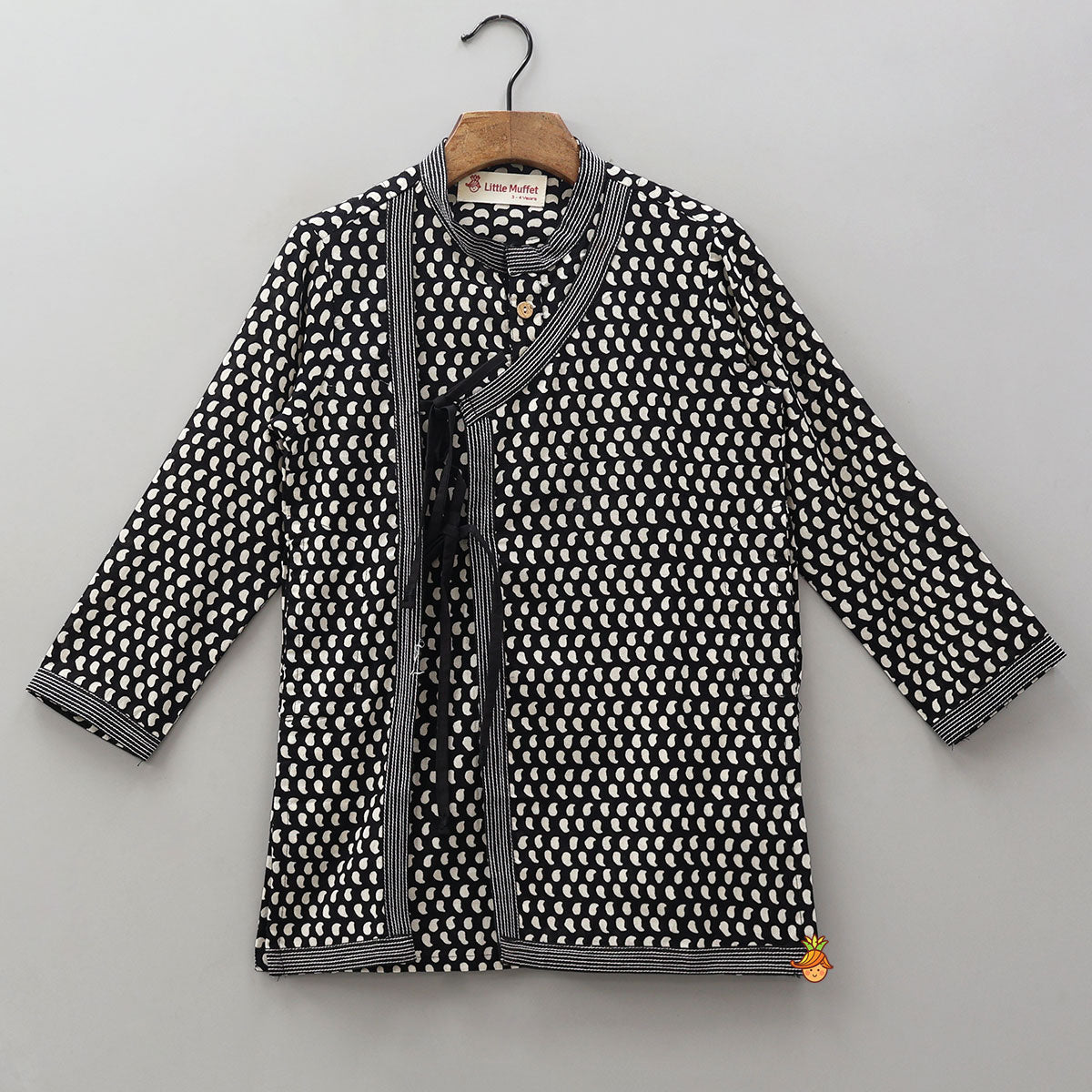 Paisley Printed Angrakha Style Kurta With Dhoti