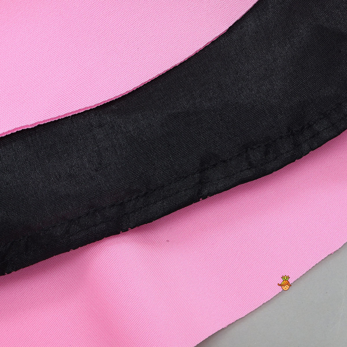 Flower Embellished Black Dress With Sling Bag