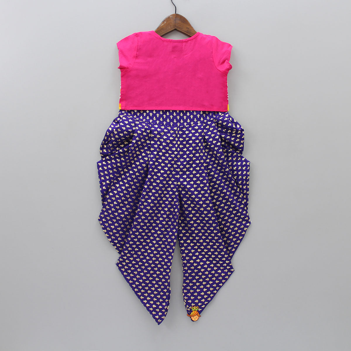Foil Printed Dhoti Style Jumpsuit With Embroidered Jacket