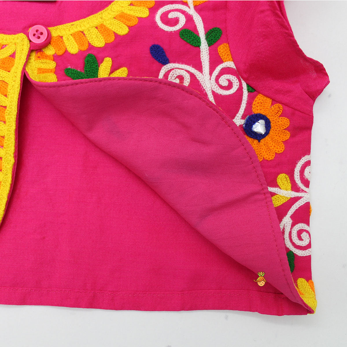Foil Printed Dhoti Style Jumpsuit With Embroidered Jacket