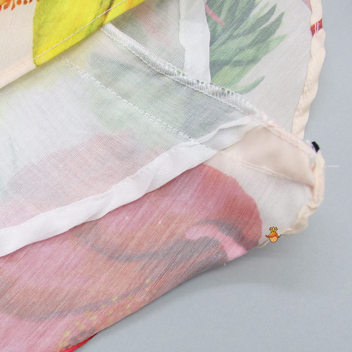 Tropical Floral And Swan Printed Top And Lehenga