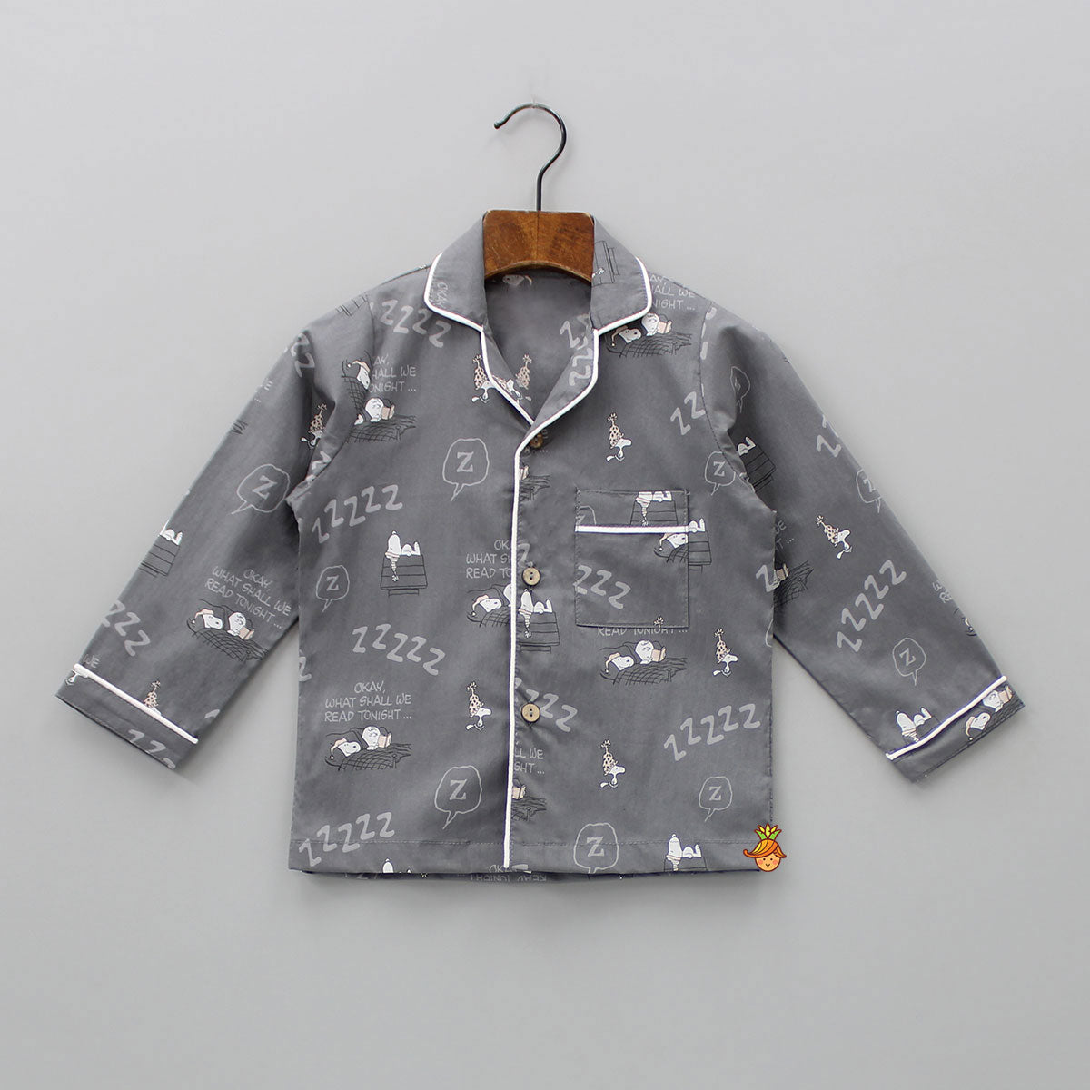 Grey Snoop Dog Printed Sleepwear