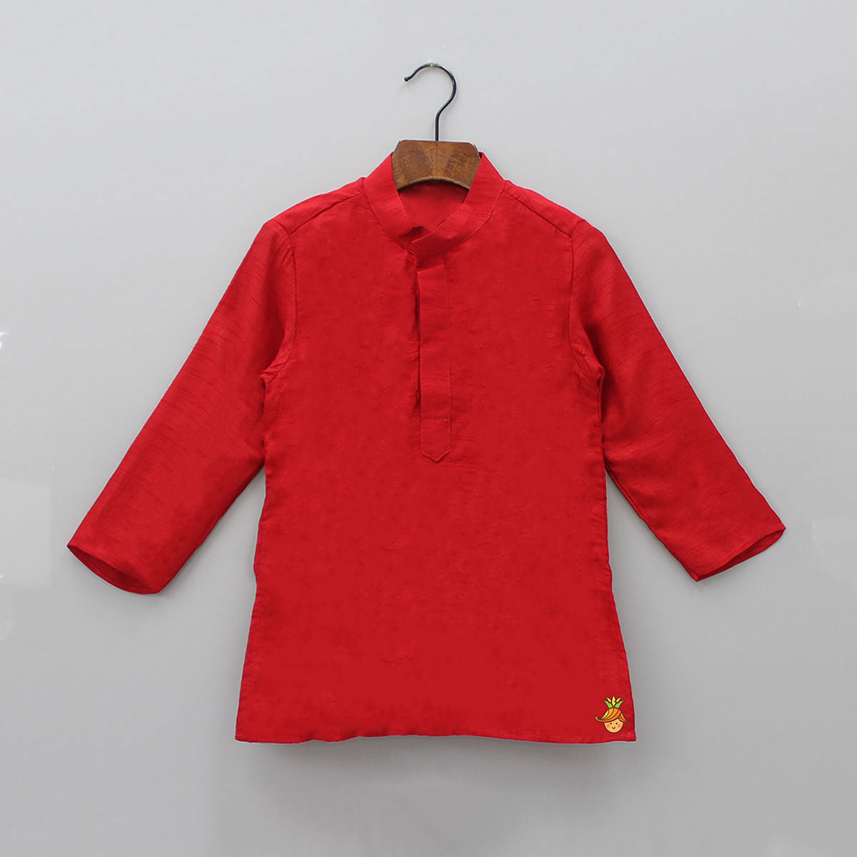 Red Kurta With Off White Floral And Sequins Embroidered Jacket And Pyjama