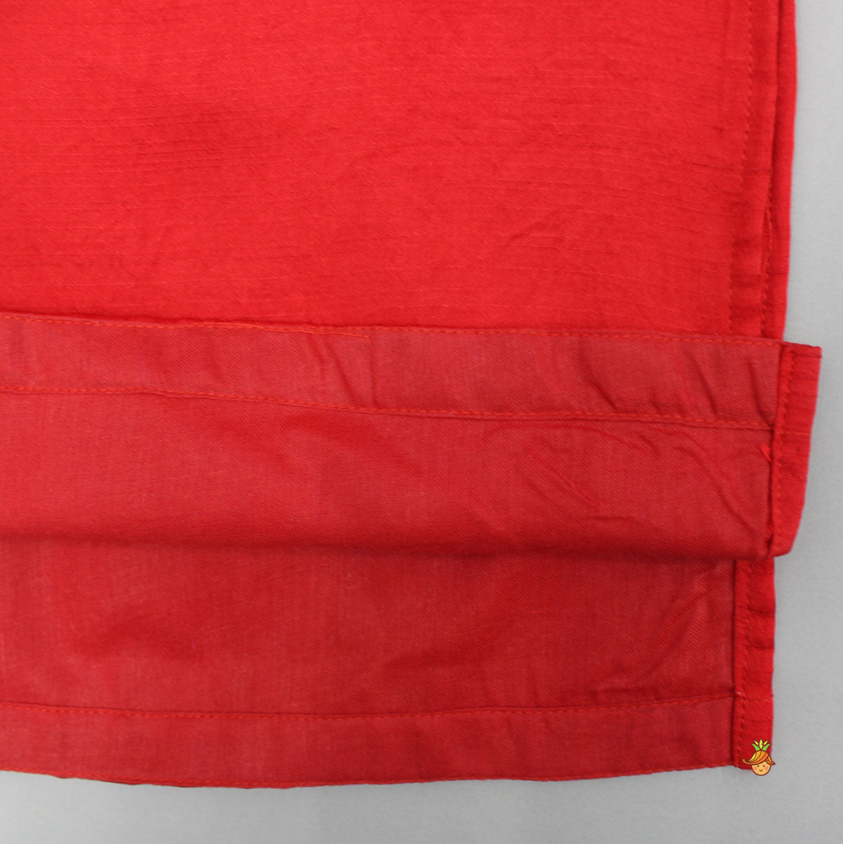 Red Kurta With Off White Floral And Sequins Embroidered Jacket And Pyjama