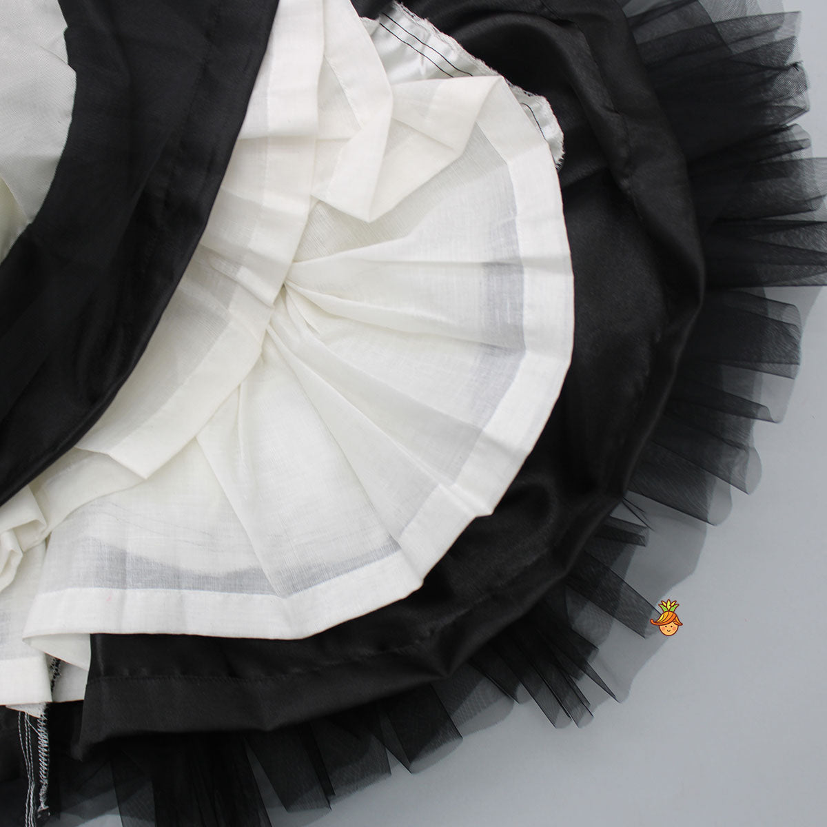 Classic Pearls Embellished Black And White Bowie Party Dress