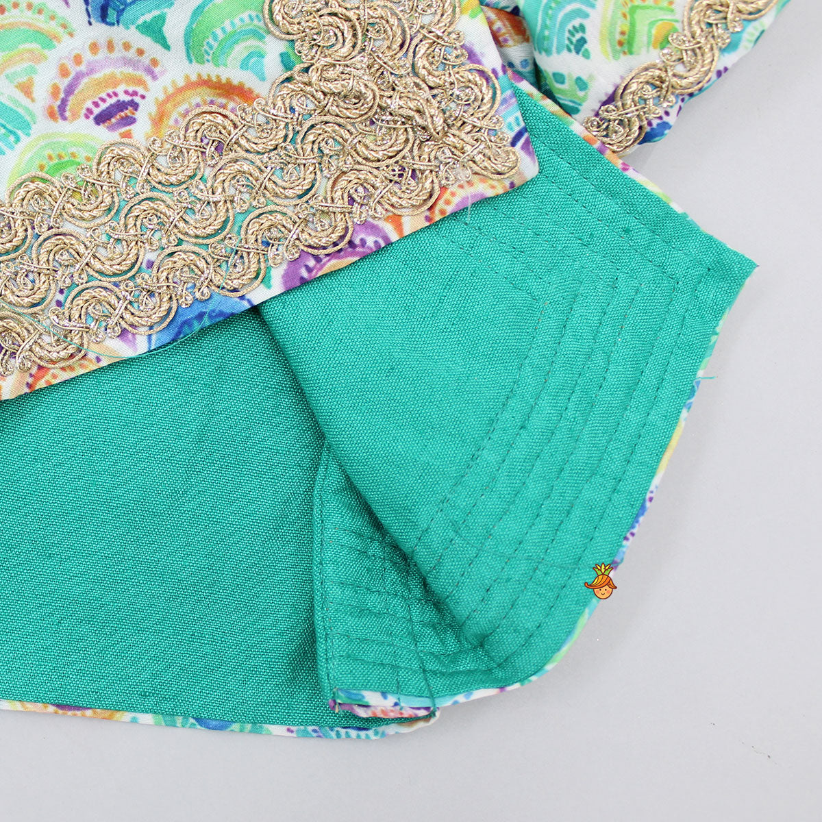 Zari Embroidered Stylish Crop Top And Colourful Lehenga With Sling Bag