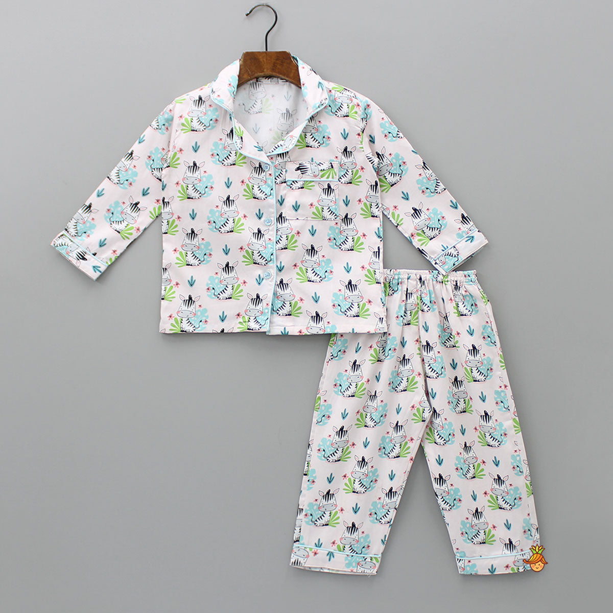 Cute Baby Zebra Printed Sleepwear Set