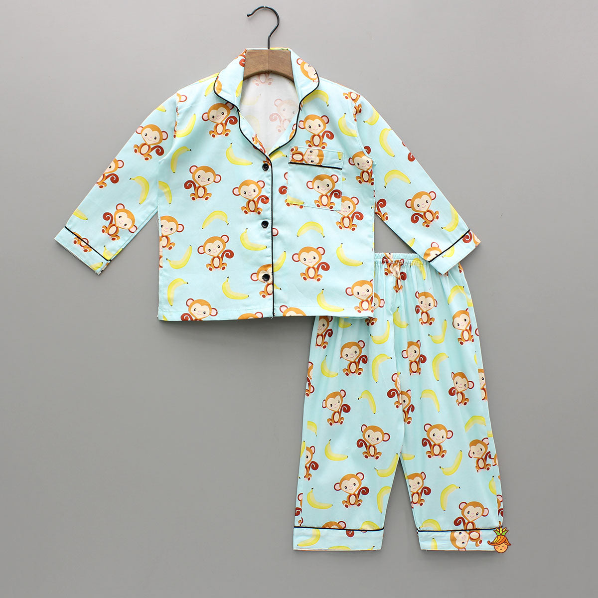 Monkey And Banana Printed Sleepwear Set