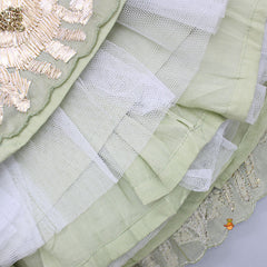 Pre Order: Gota Lace Detailed Pastel Green Top With Lehenga