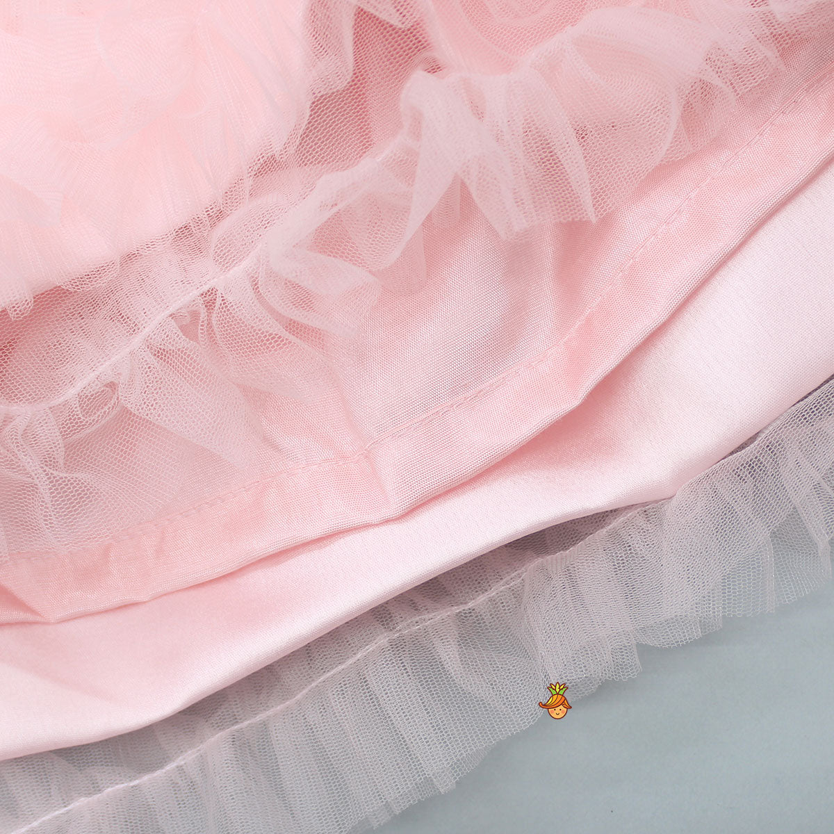 Pearls And Butterfly Embellished Ruffled Frilly High Low Dress