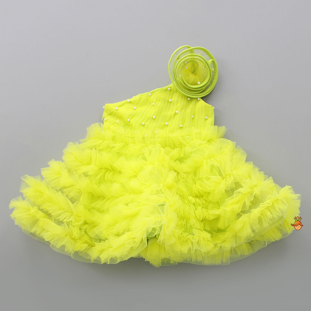 Swirl Frilled One Shoulder Lime Green Dress 12 - 18 Months Swirl Frilled One Shoulder Lime Green Dress 12 - 18 Months