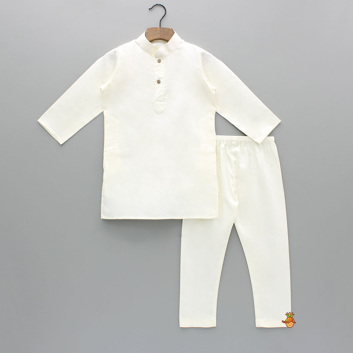 Zari Thread Embroidered And Floral Printed Ethnic Jacket With Off White Kurta And Pyjama