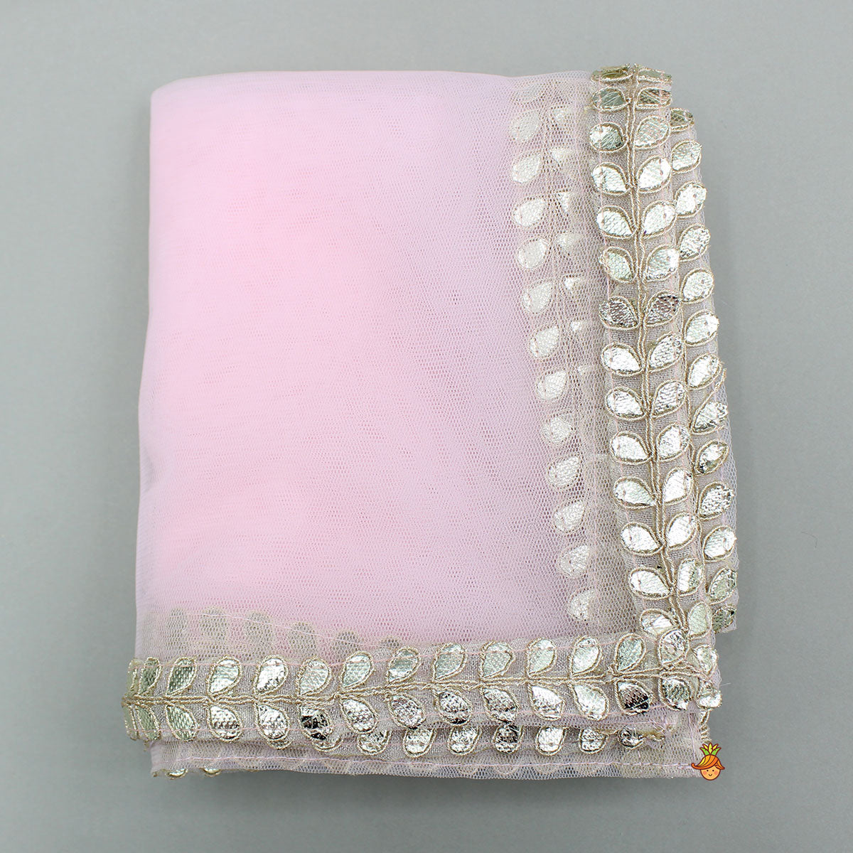 Chanderi Embroidered Kurti And Flared Palazzo With Light Pink Dupatta