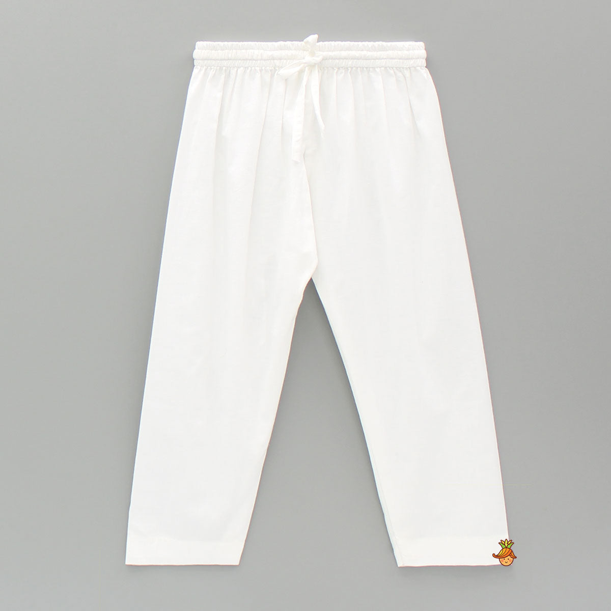 Gota Lace Work White Pin Tuck Kurta And Pyjama