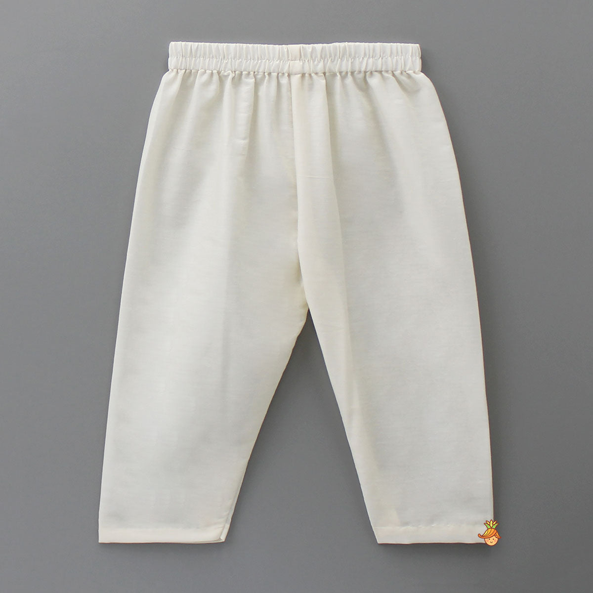 Patch Pocket Detail Chanderi Embroidered Cream Attached Flap Kurta And Pyjama