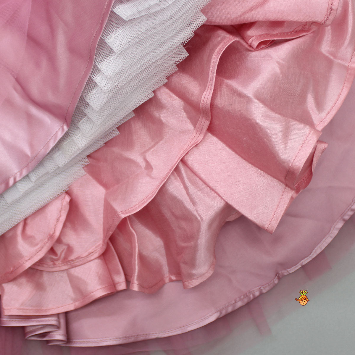 Flower Enhanced Pink Butterfly Wings Dress With Head Band