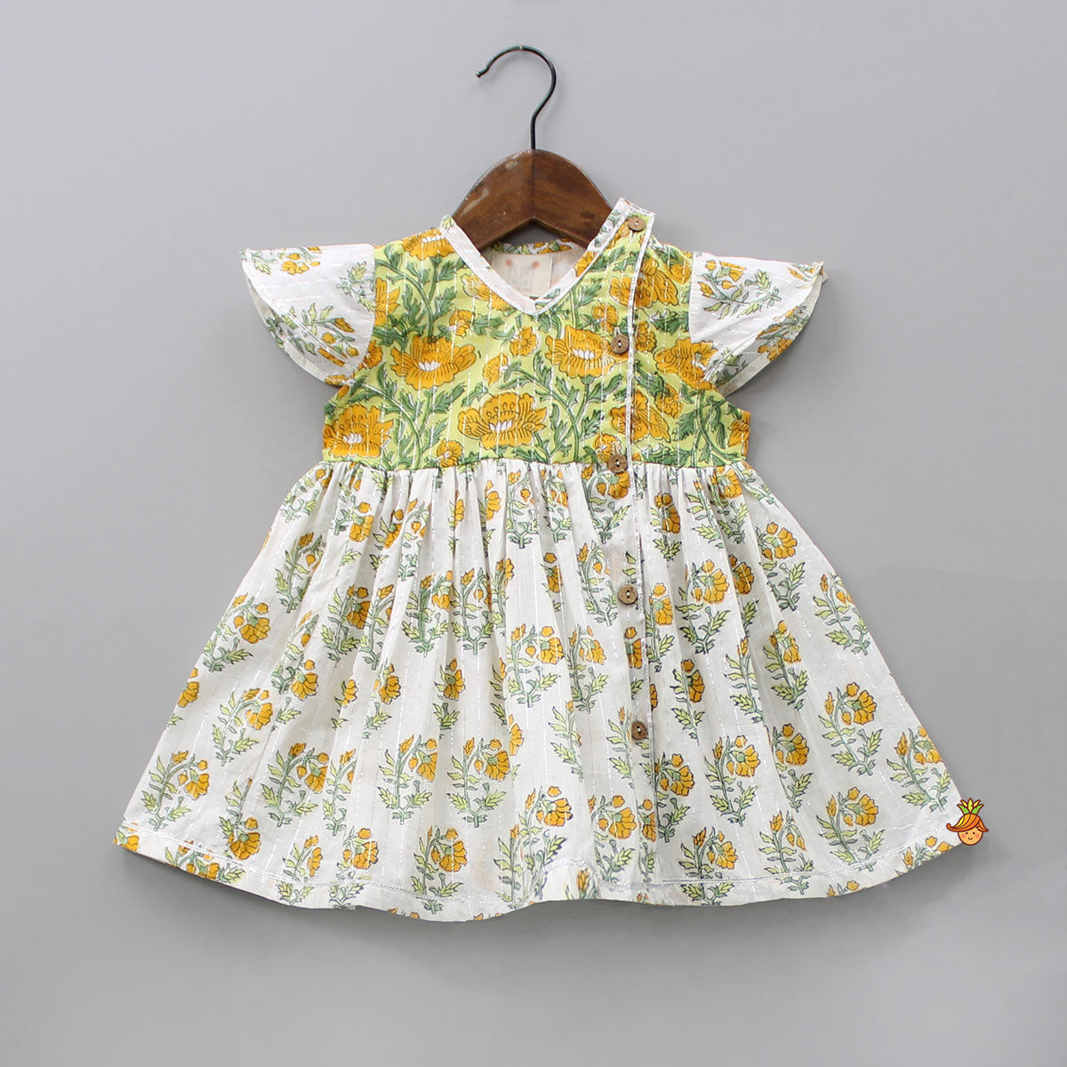 Hand Block Printed Multicolour Infant Baby Set With Swaddle