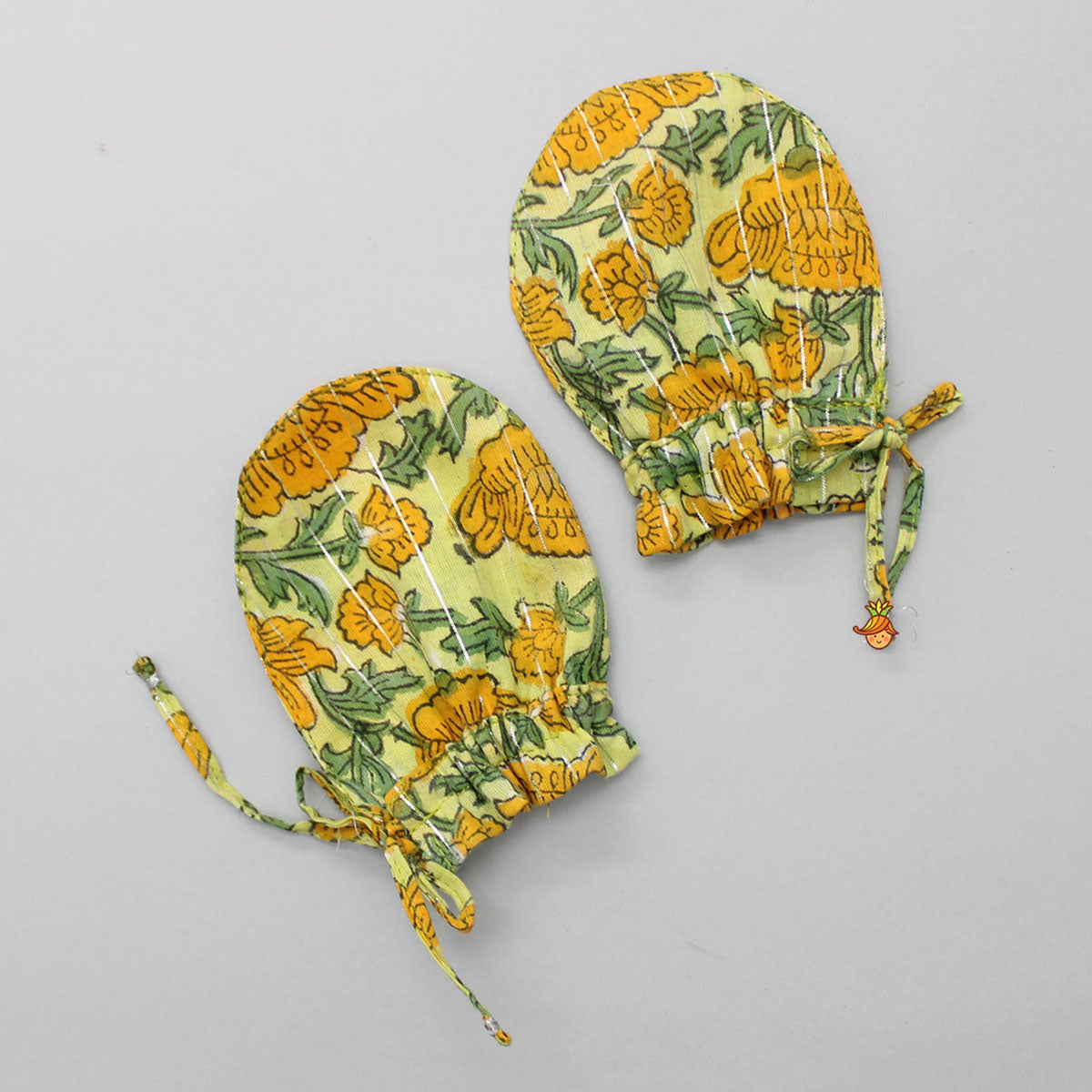 Hand Block Printed Multicolour Infant Baby Set With Swaddle