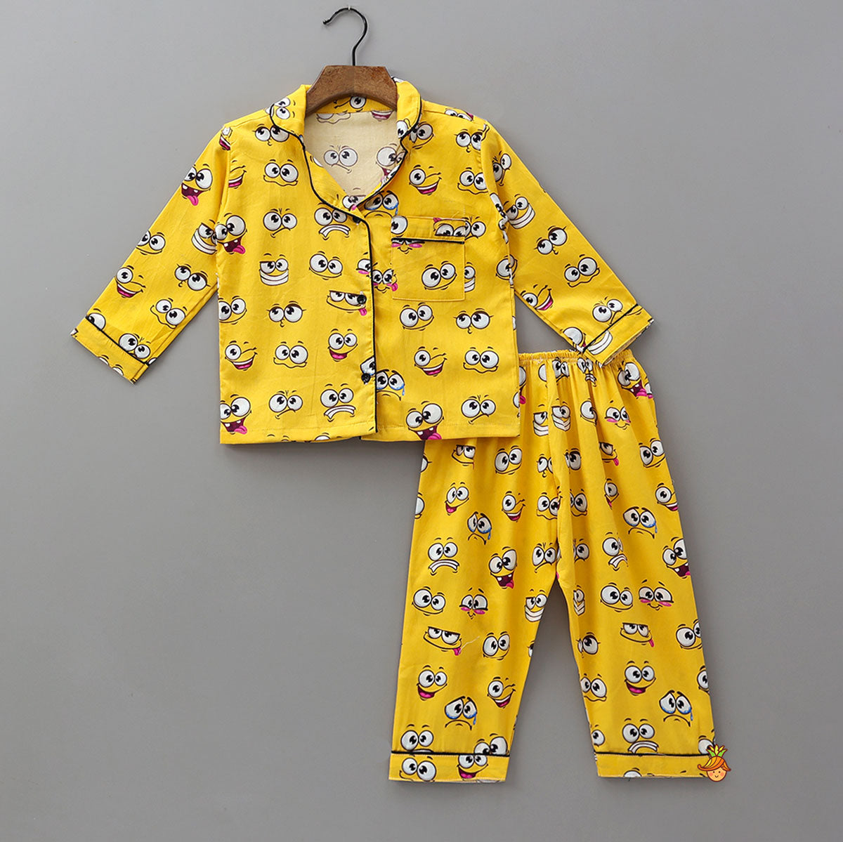 Facial Expressions Printed Pure Cotton Sleepwear